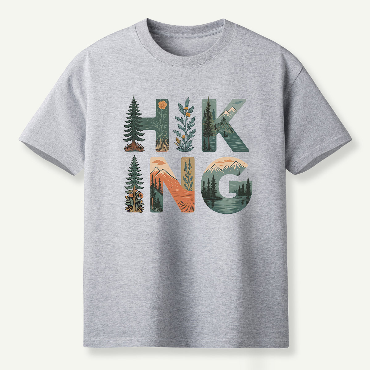 Hiking Forest Letter Art T-Shirt