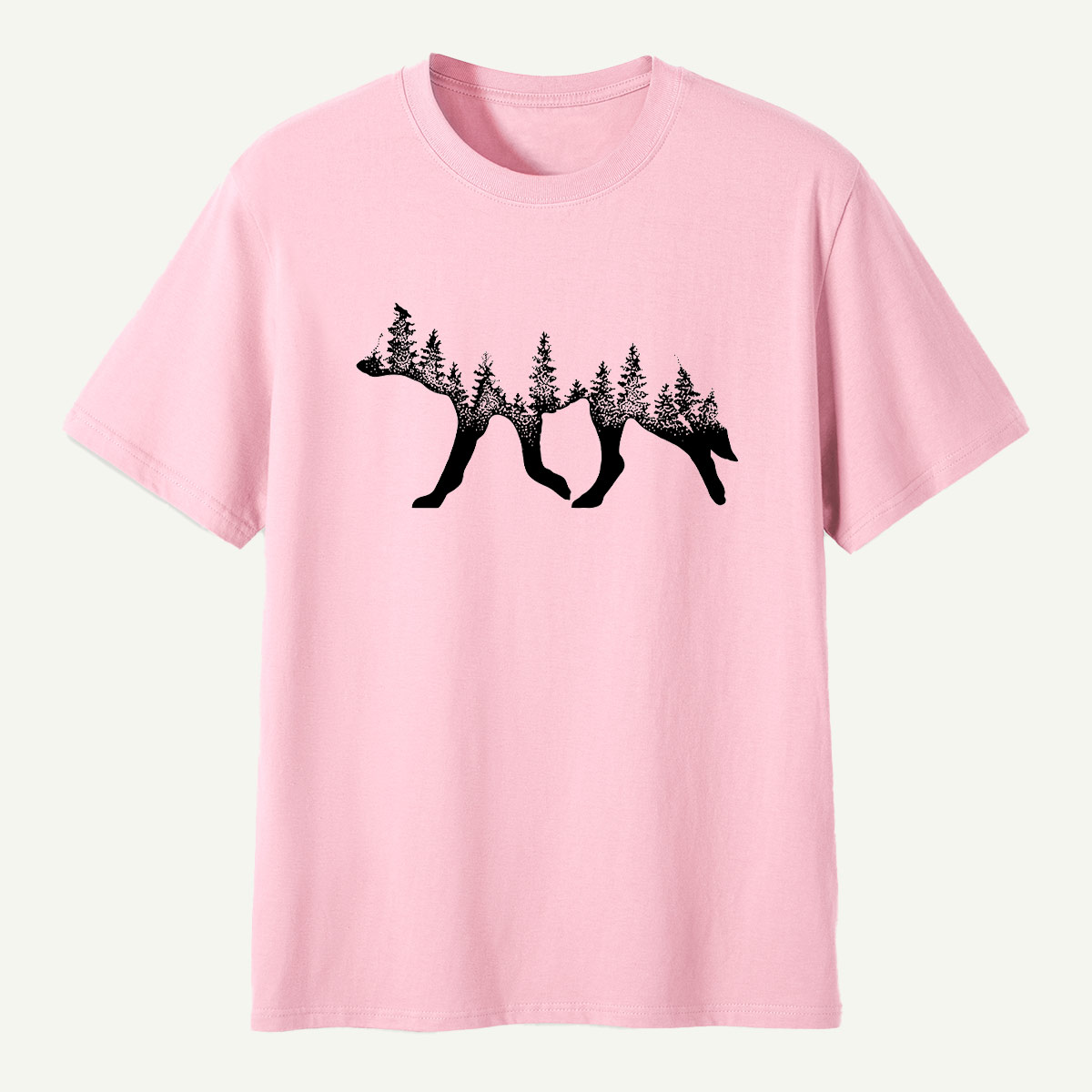 Bear Silhouette Pine Forestscape T-Shirt