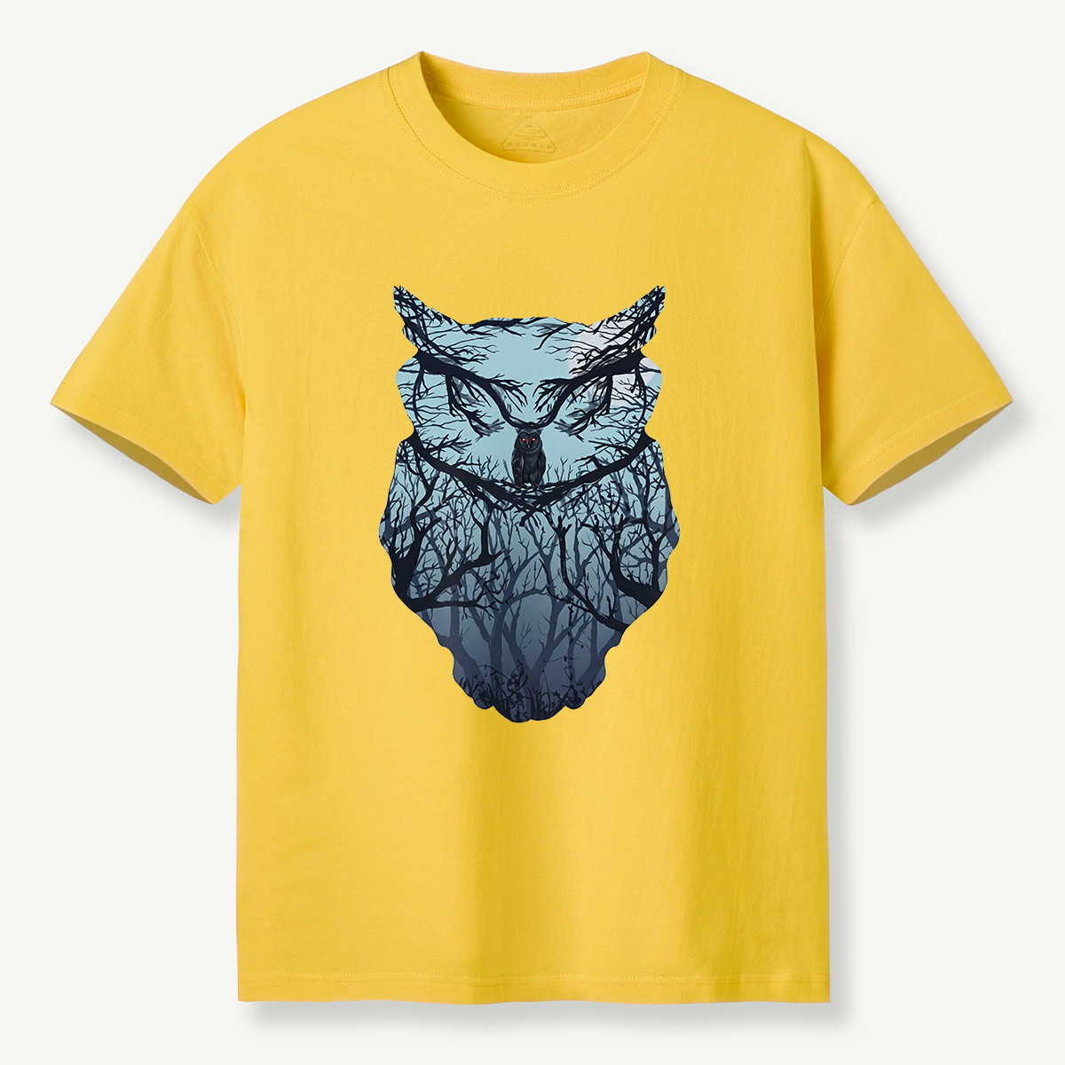 Midnight Forest Owl Double Exposure T-Shirt