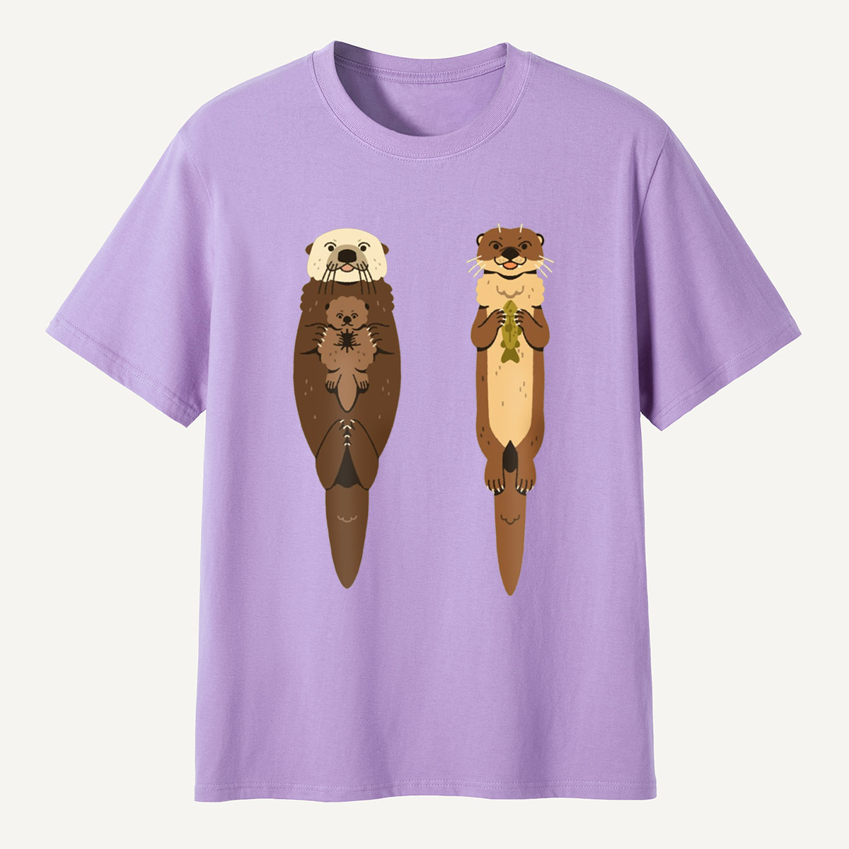 Sea Otter and River Otter Cute Duo T-Shirt