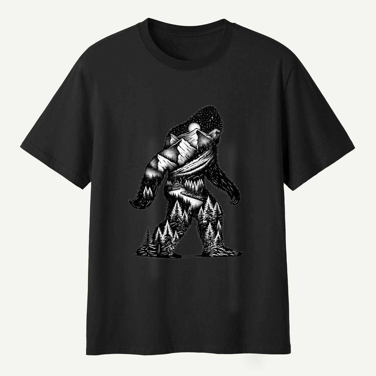 Gorilla Mountain Forest River Wilderness Silhouette T-Shirt