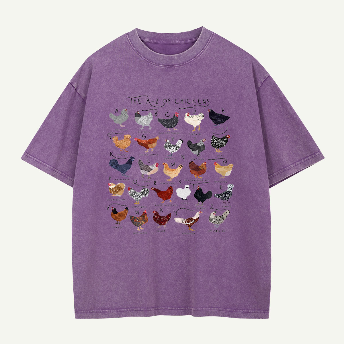 The Chicken Alphabet Washed T-Shirt