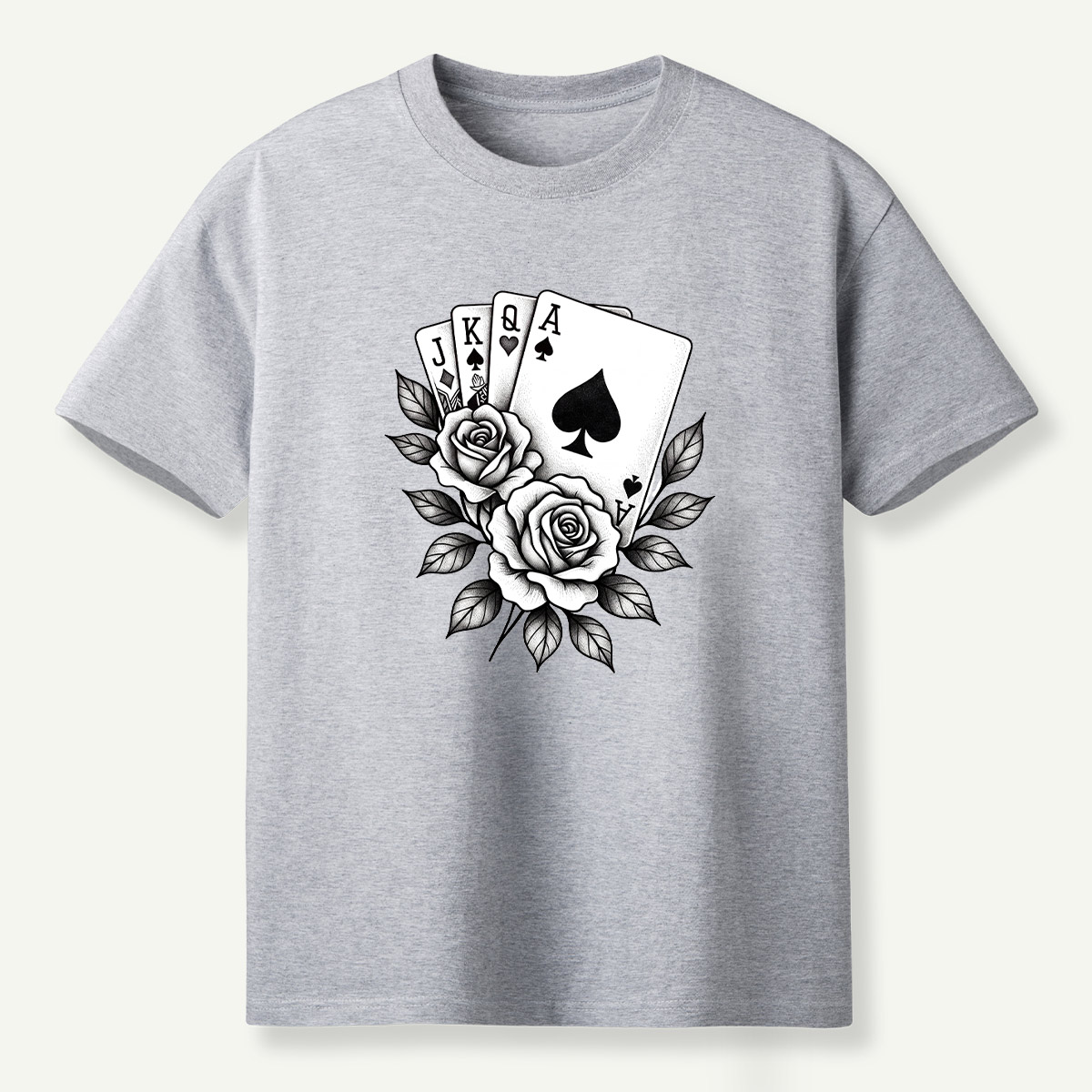 Floral Ace Of Spades Rose Bouquet T-Shirt