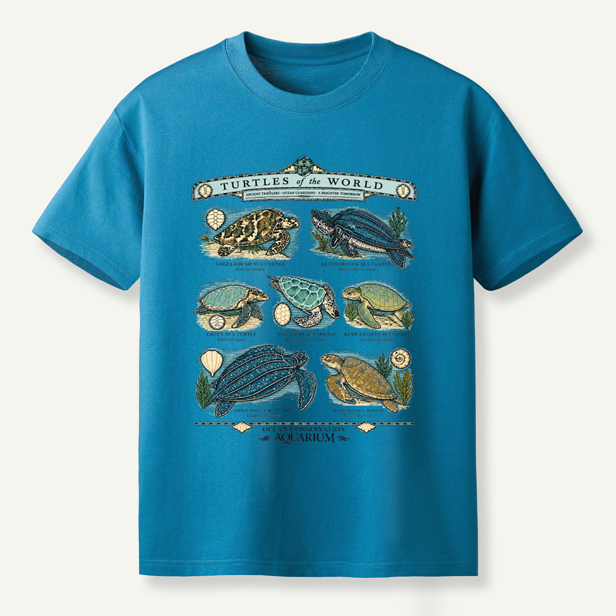 Turtles Of The World Ocean Conservation Field Guide T-Shirt