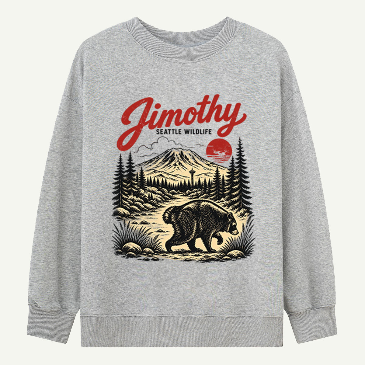 Jimothy Seattle Wildlife Black Bear Sweatshirts
