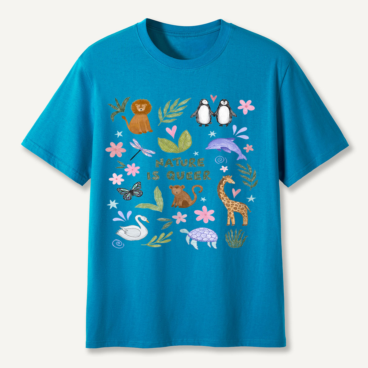 Nature Is Queer Cute Animals Pride T-Shirt