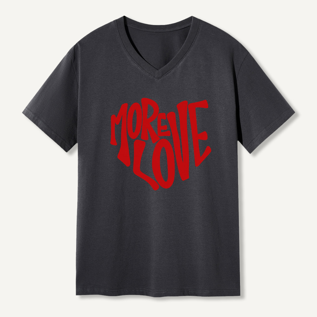 More Love Retro Lettering V-neck T-Shirt