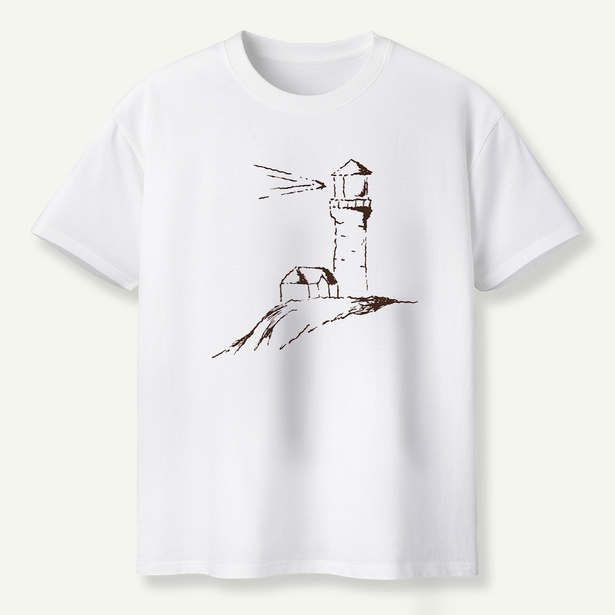 Coastal Lighthouse Minimalist Sketch T-Shirt