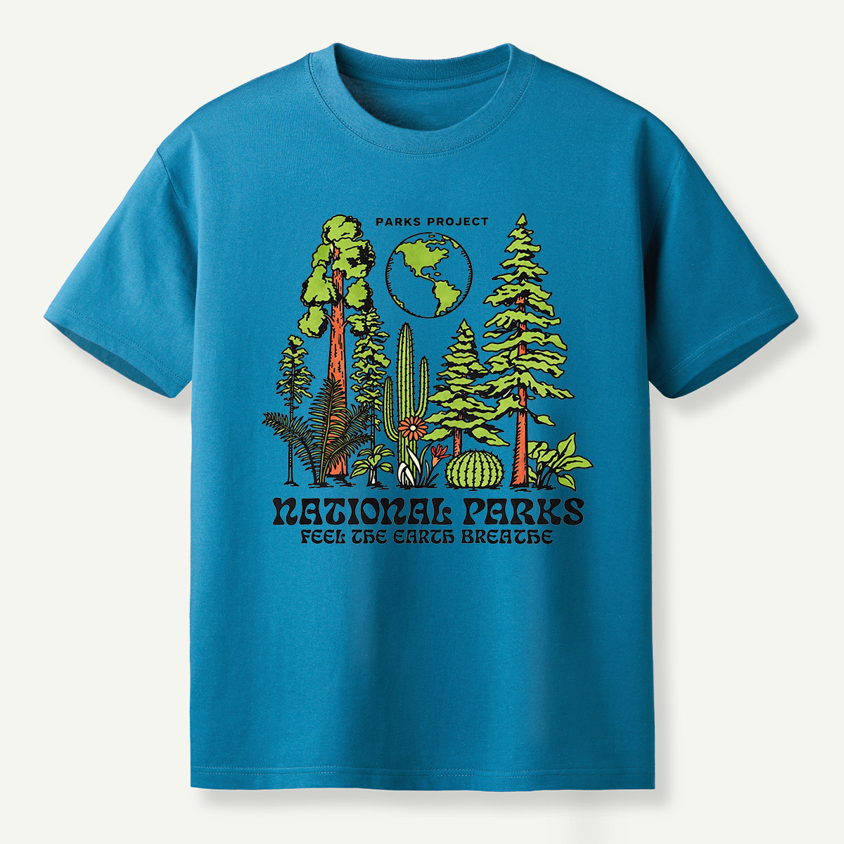 National Parks Feel The Earth Breathe Redwood Cactus Forest T-Shirt