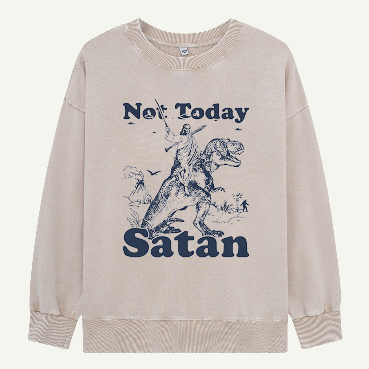 Not Today Satan Witchy Rabbit Washed Sweatshirts
