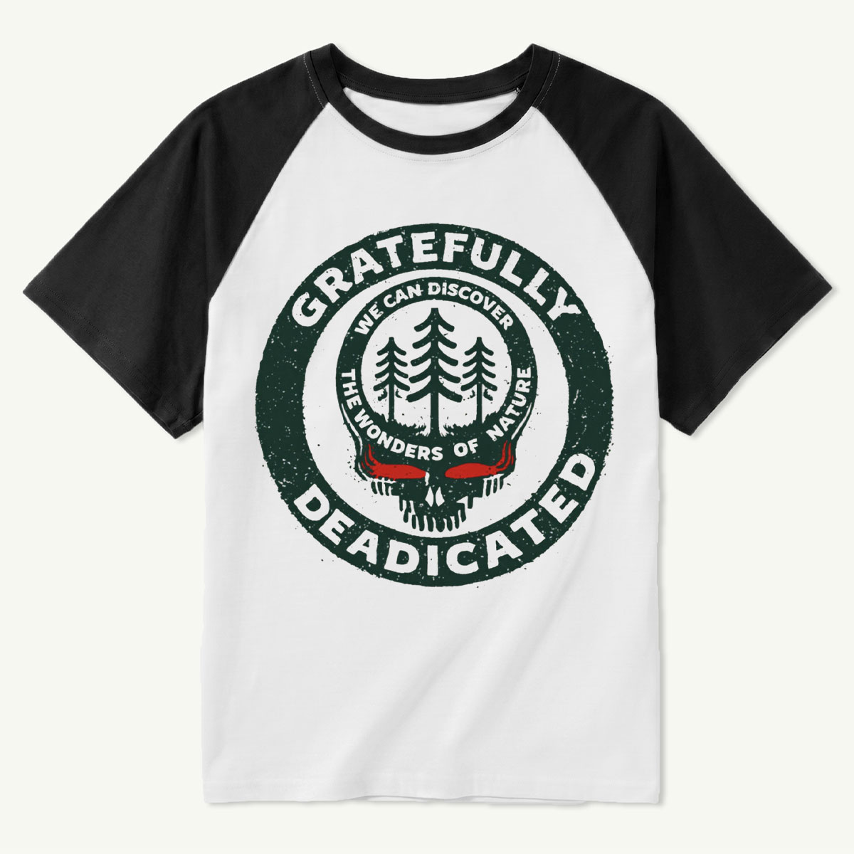 Gratefully Deadicated Stealie Grateful Dead Lightning Tree Raglan T-Shirt