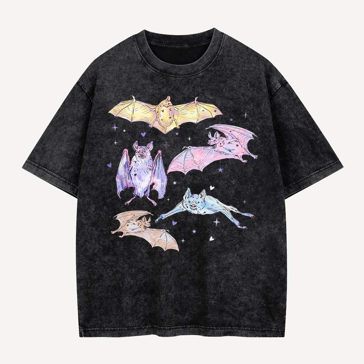Pastel Bat Float Party Washed T-Shirt