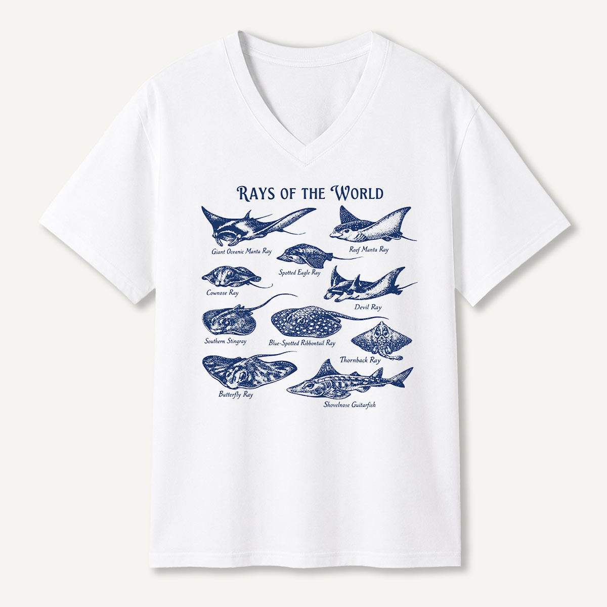 Rays Of The World Marine Guide V-neck T-Shirt