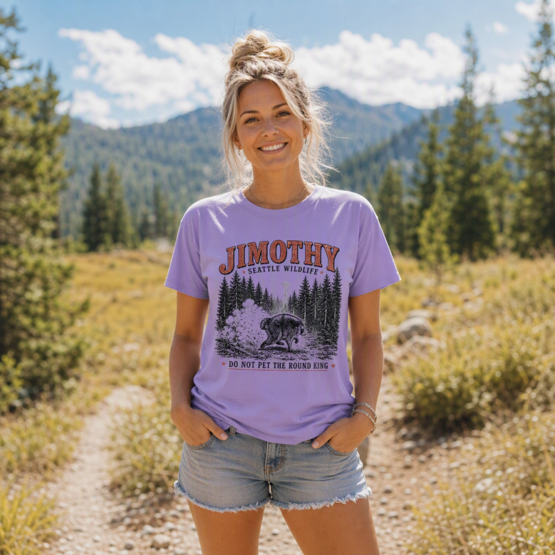 Jimothy Seattle Wildlife Round King T-Shirt