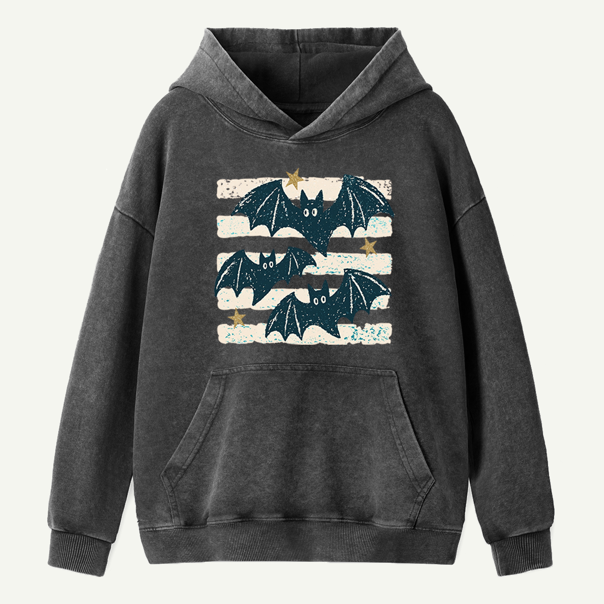 Three Bats After Dark Washed Hoodie
