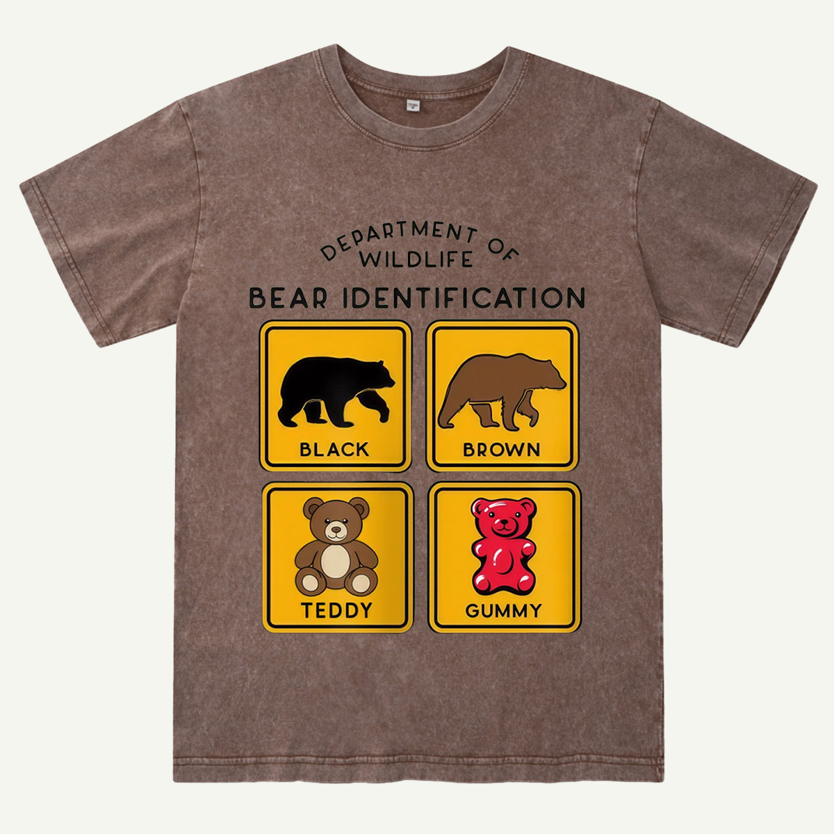 Department of Wildlife Bear Identification Washed T-Shirt