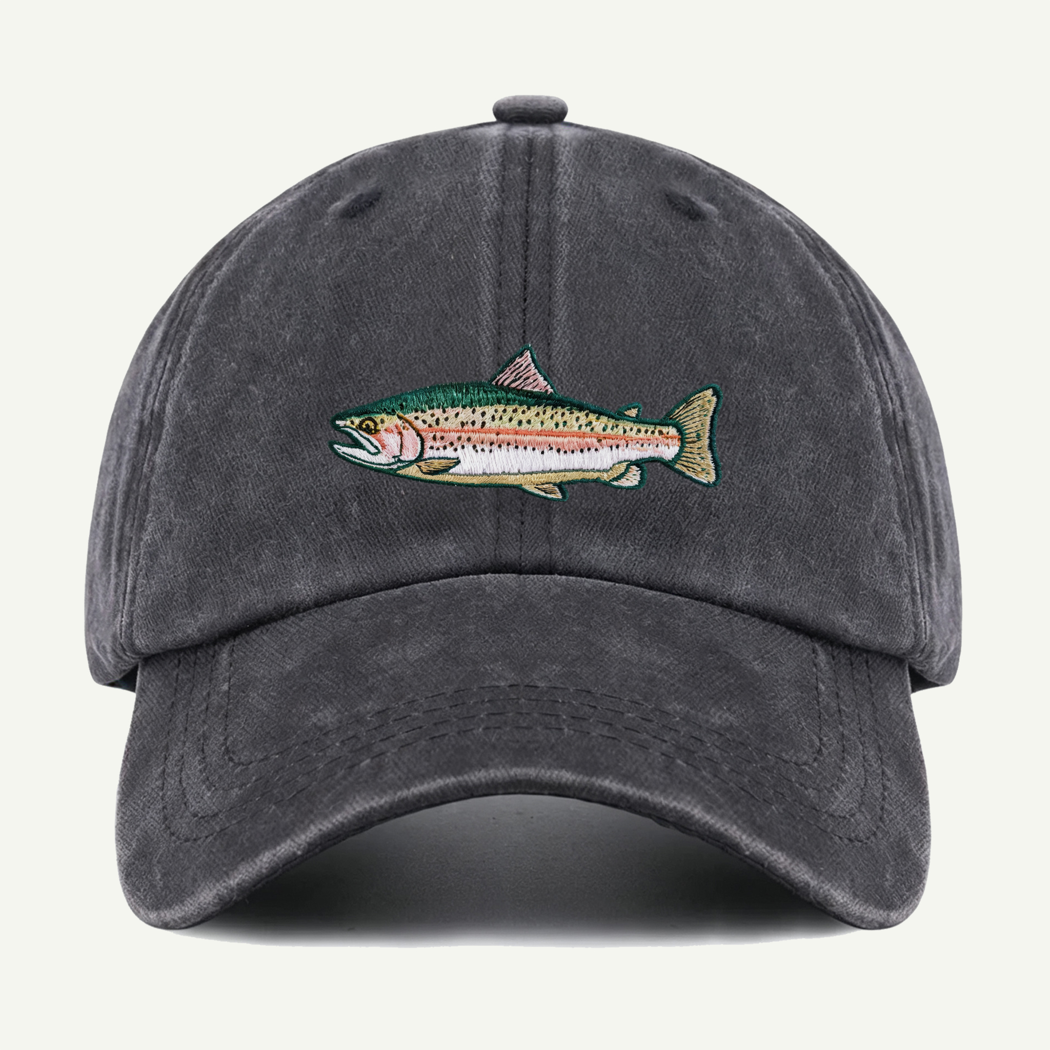 Rainbow Trout Washed Embroidered Hat