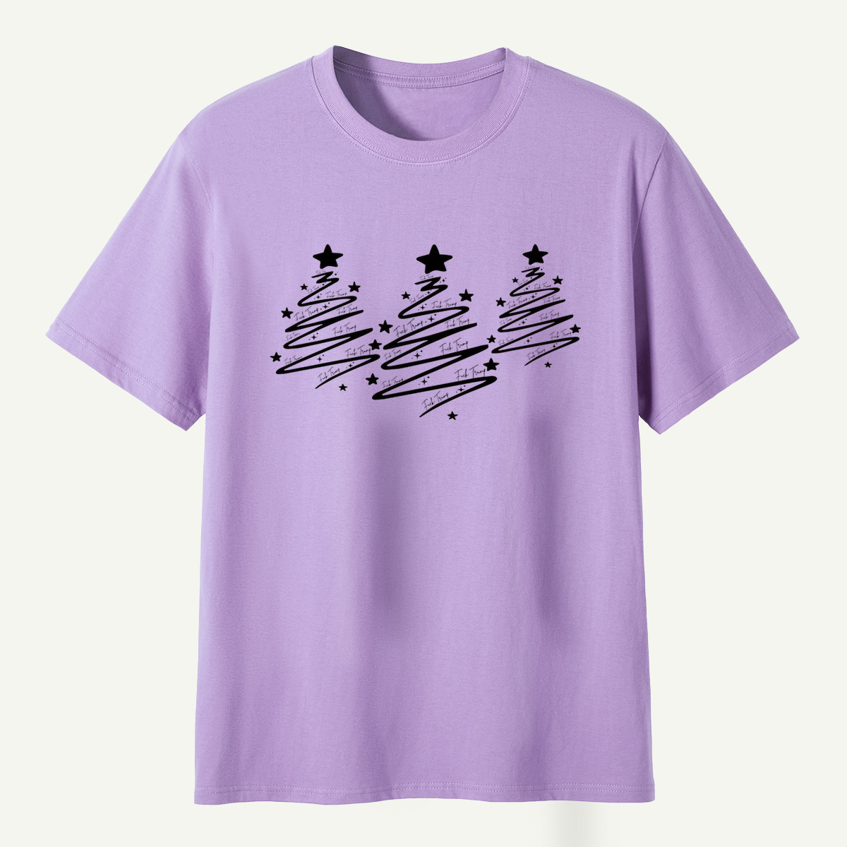 Scribble Star Christmas Tree Art T-Shirt