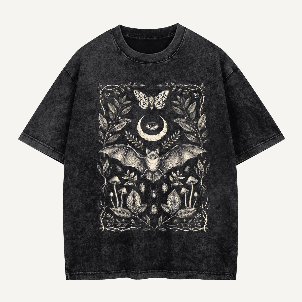  Moonlit Bat Botanica Washed T-Shirt
