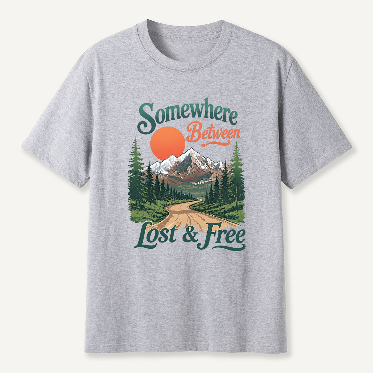 Somewhere Between Lost and Free Mountain Nature T-Shirt