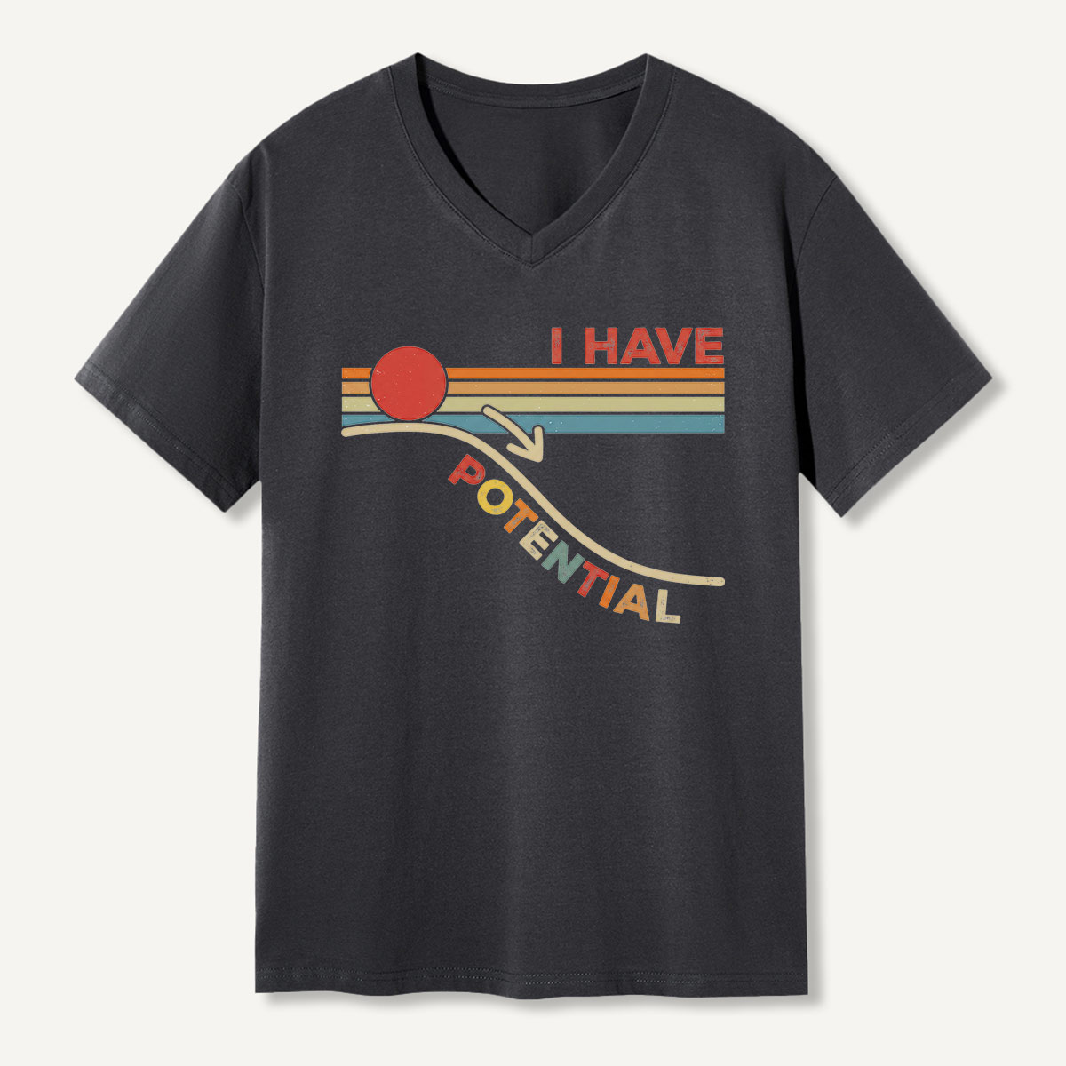 I Have Potential Retro Science Humor V-neck T-Shirt