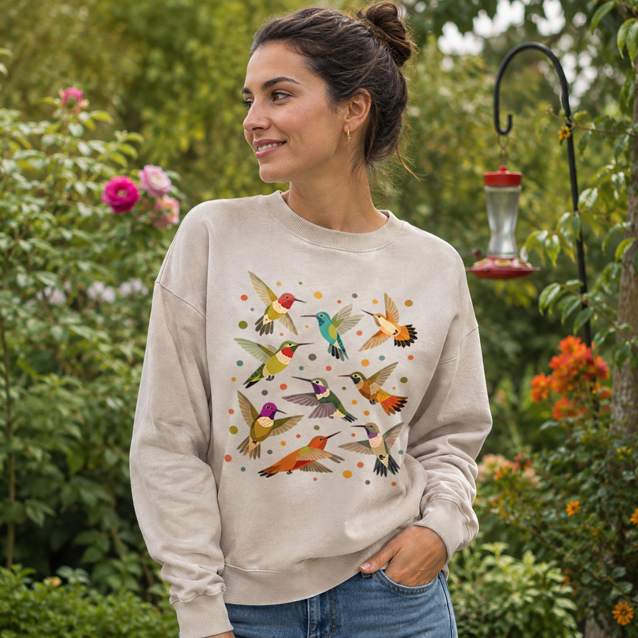 Hummingbird Hover Party Washed Sweatshirts