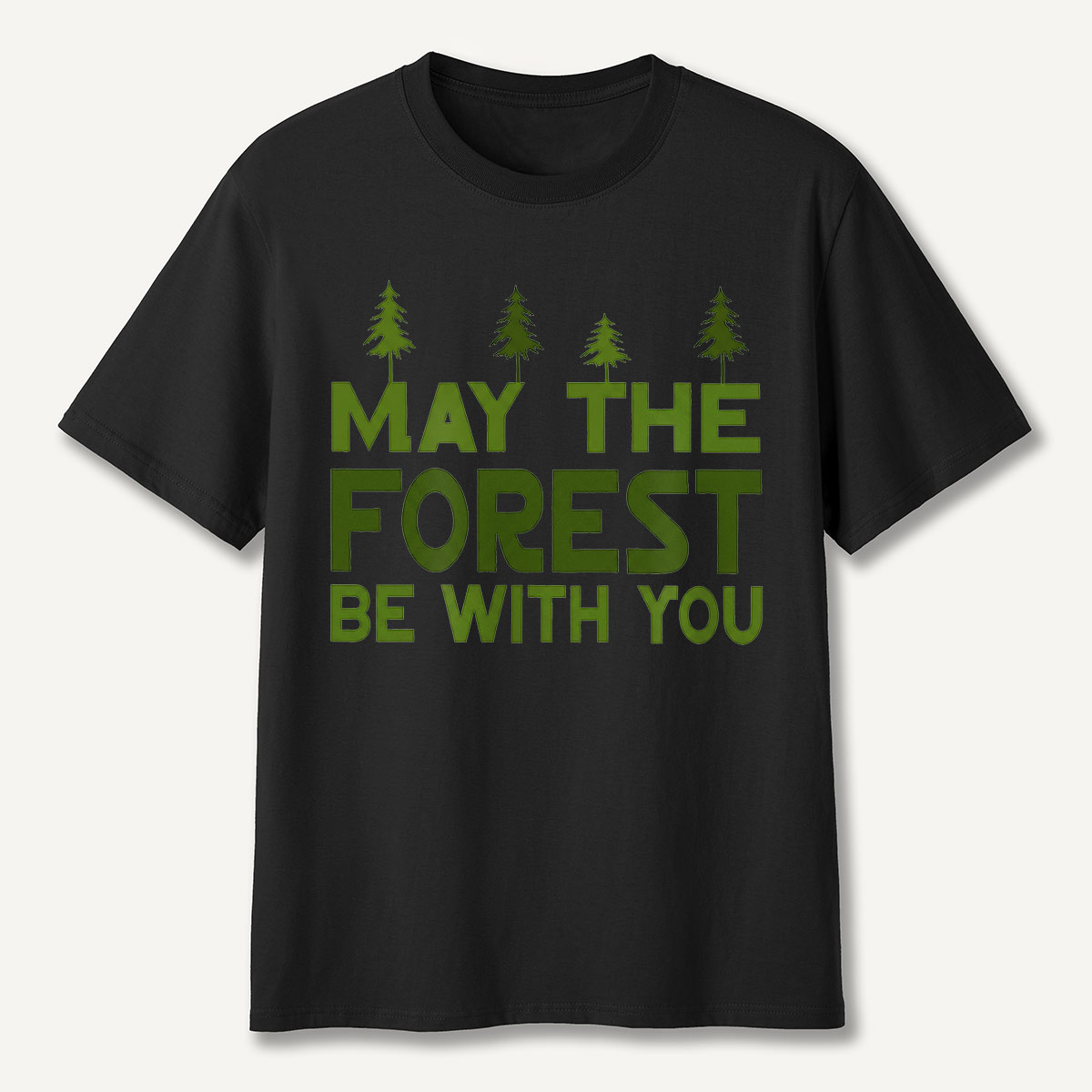 May the Forest Be With You Tree Line Mint T-Shirt
