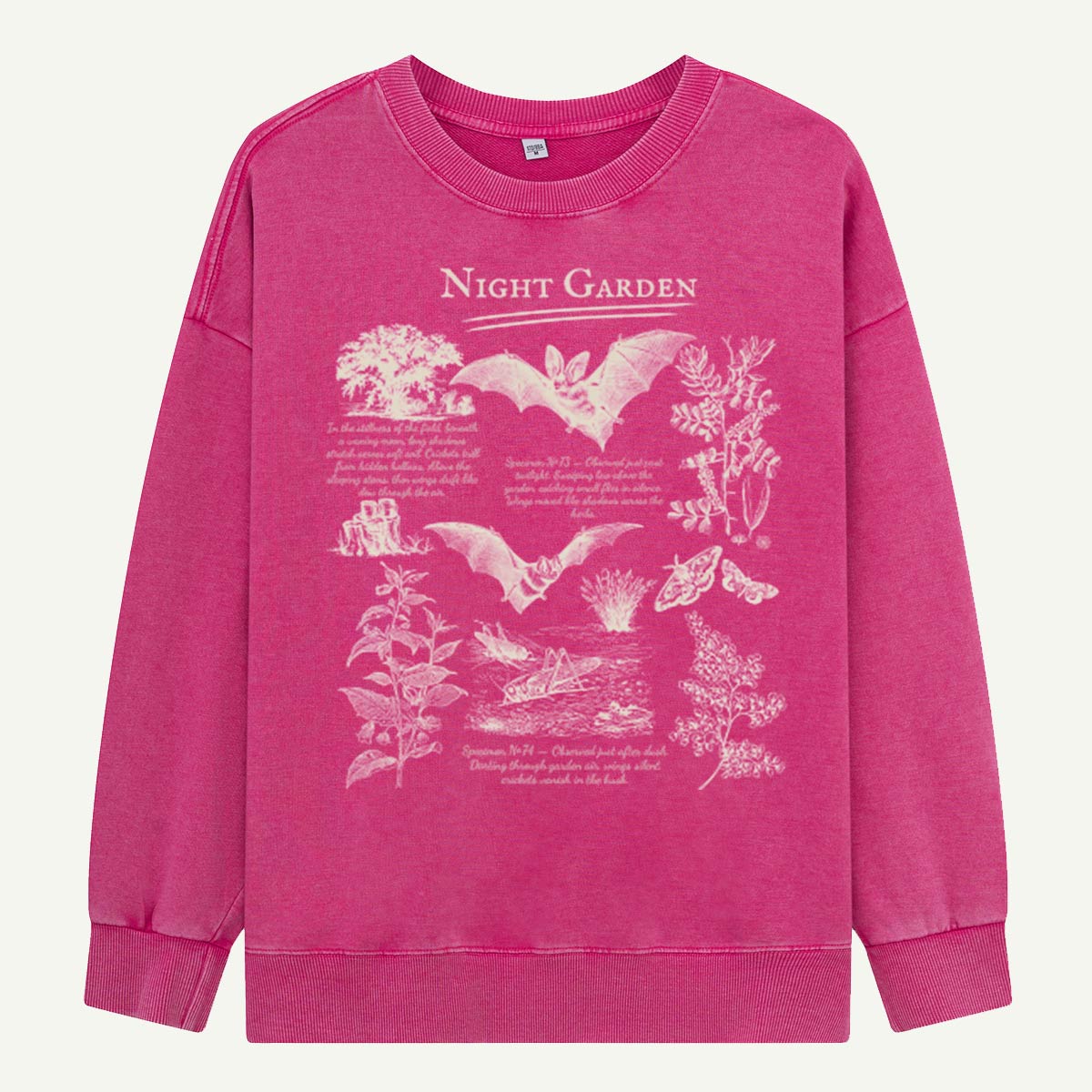 Night Garden Bats and Plants Washed Sweatshirts