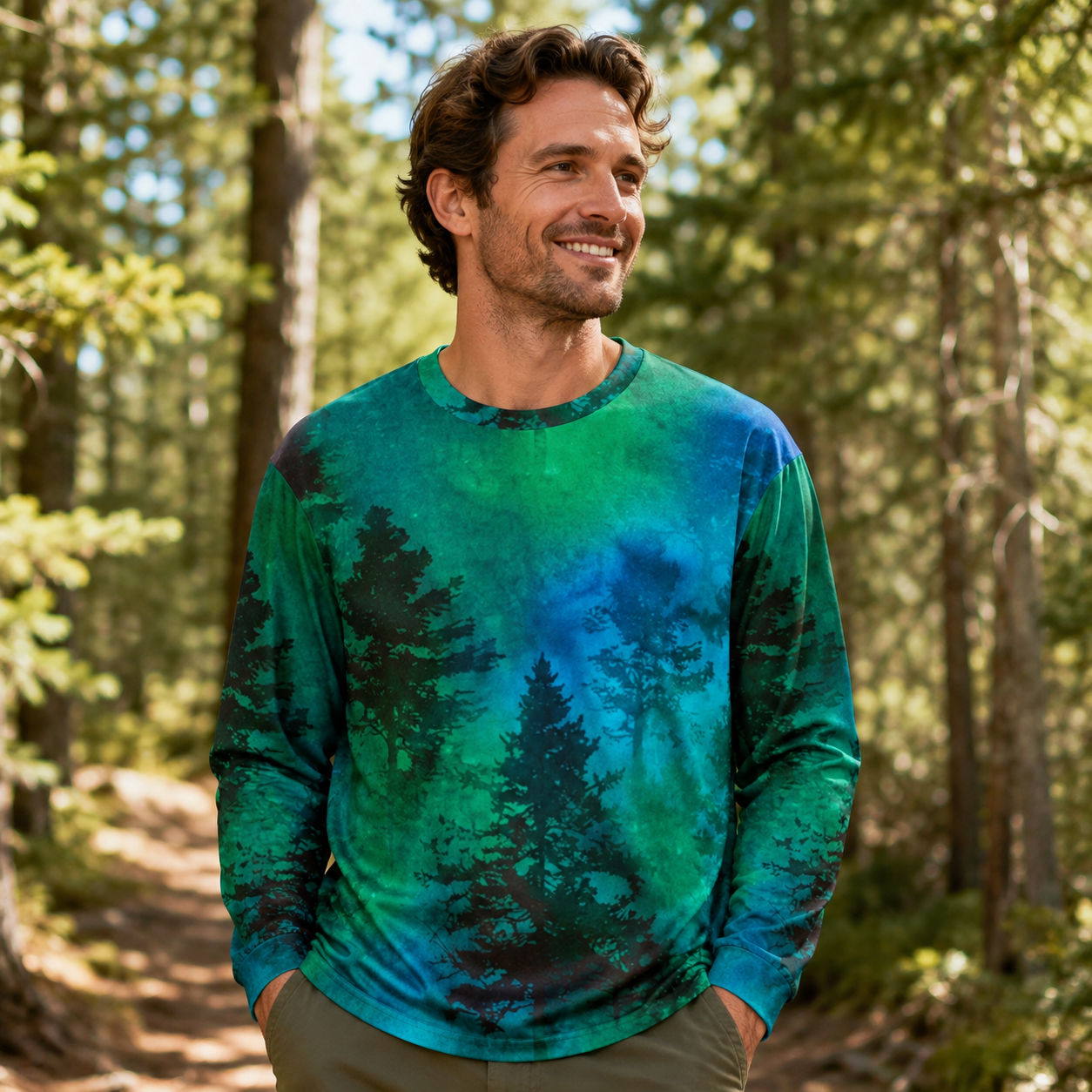 Nature Glowing Forest Tree  Premium Eco Long Sleeves