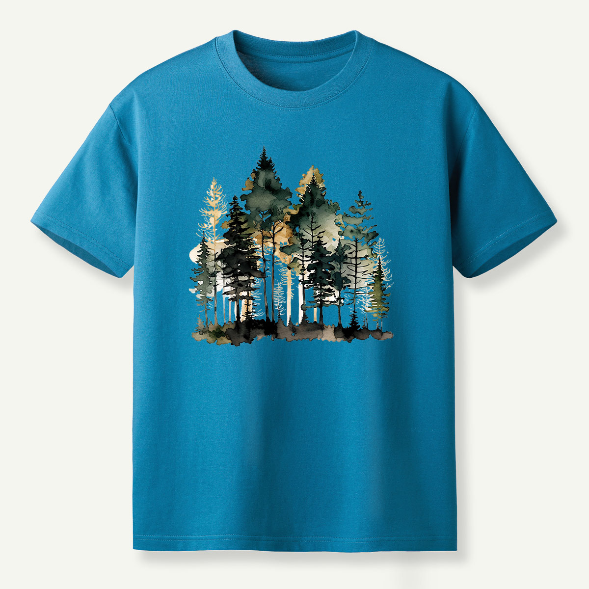 Watercolor Pine Forest Landscape T-Shirt