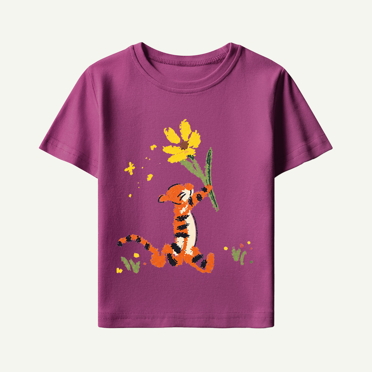Tiger with Big Flower Kids T-Shirt