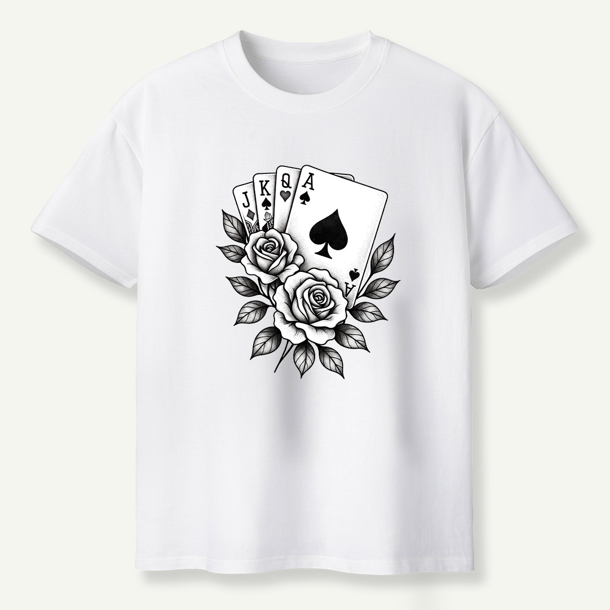 Floral Ace Of Spades Rose Bouquet T-Shirt