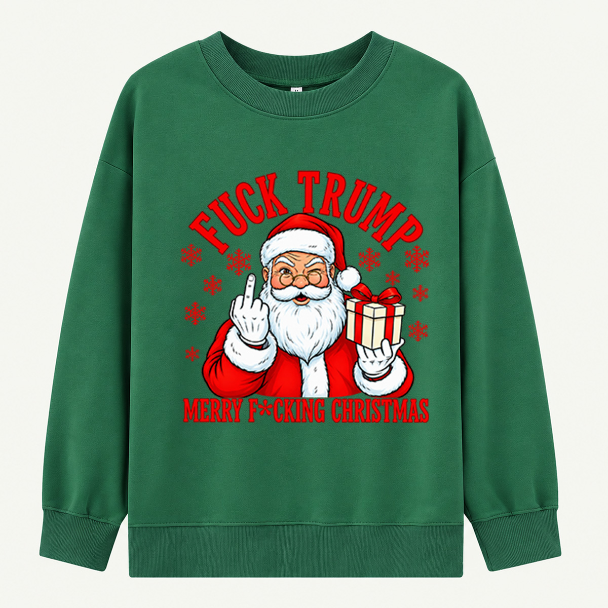 Fuck Trump Merry Fucking Christmas Santa Middle Finger Sweatshirts