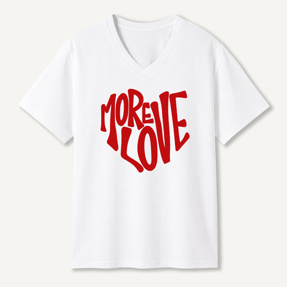 More Love Retro Lettering V-neck T-Shirt