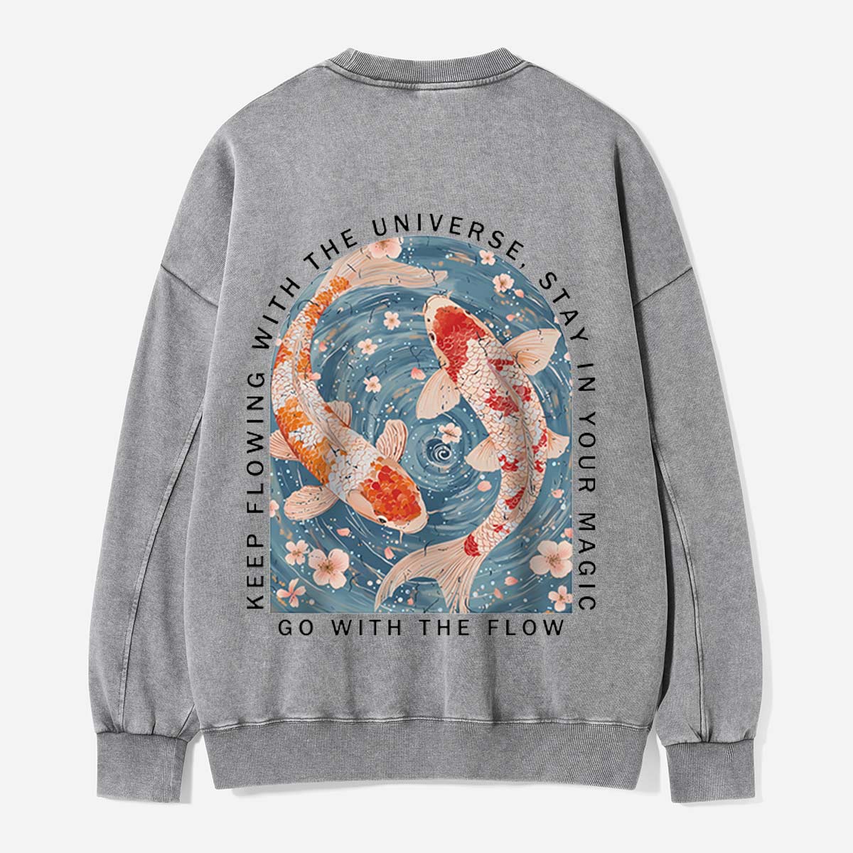 Go With the Koi Flow Washed Sweatshirts