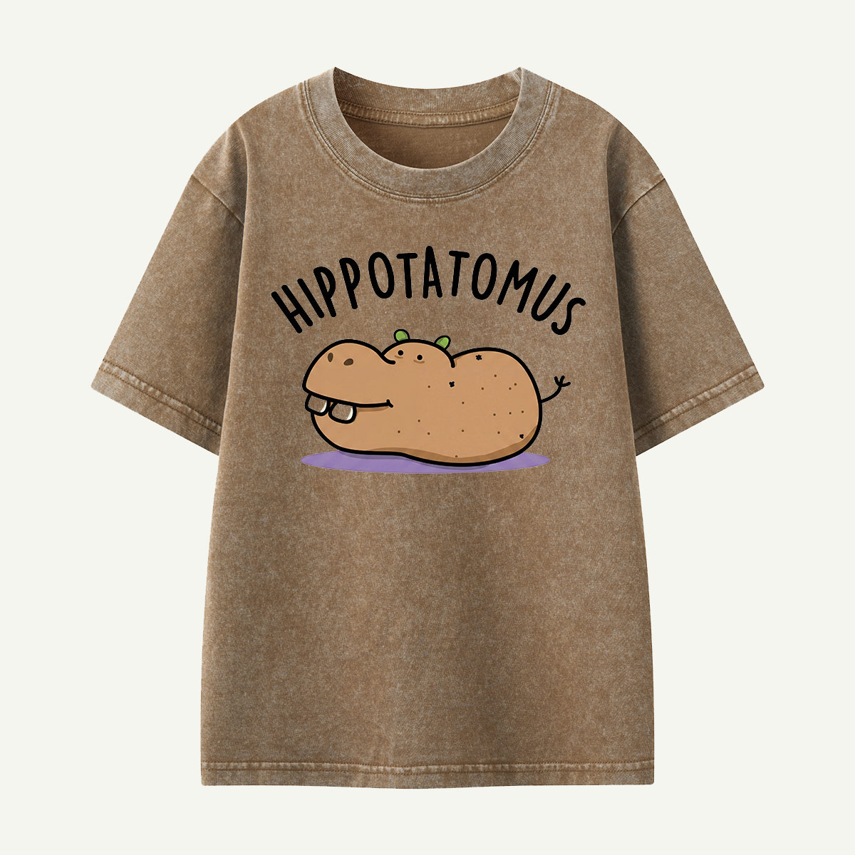 Hippotatomus Potato Hippo Kids Washed T-Shirt