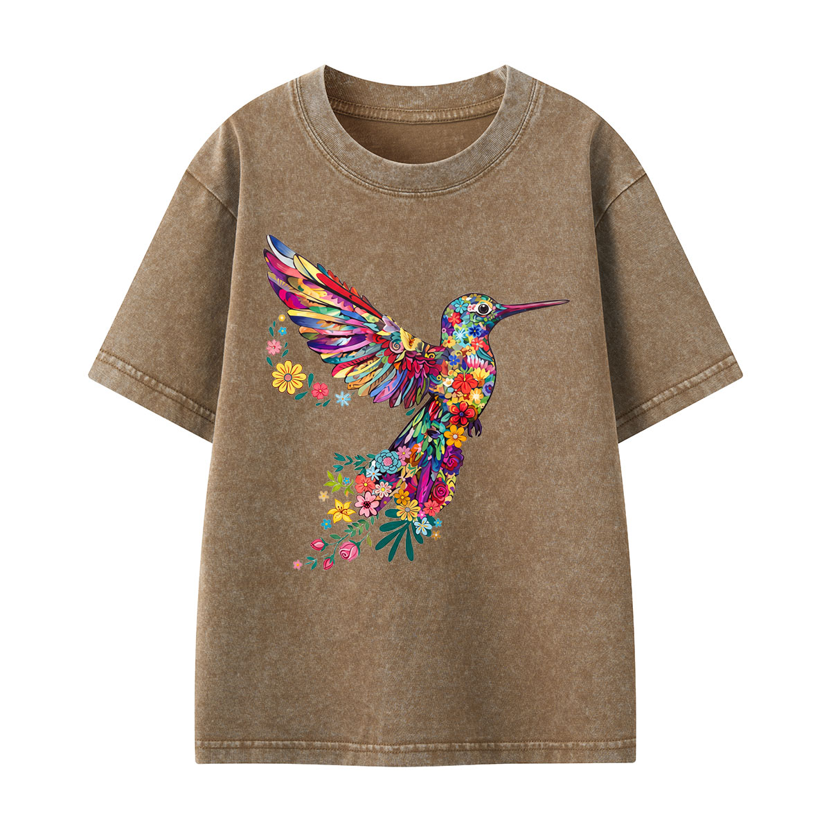 Animal Lover Hummingbird Kids Washed T-Shirt