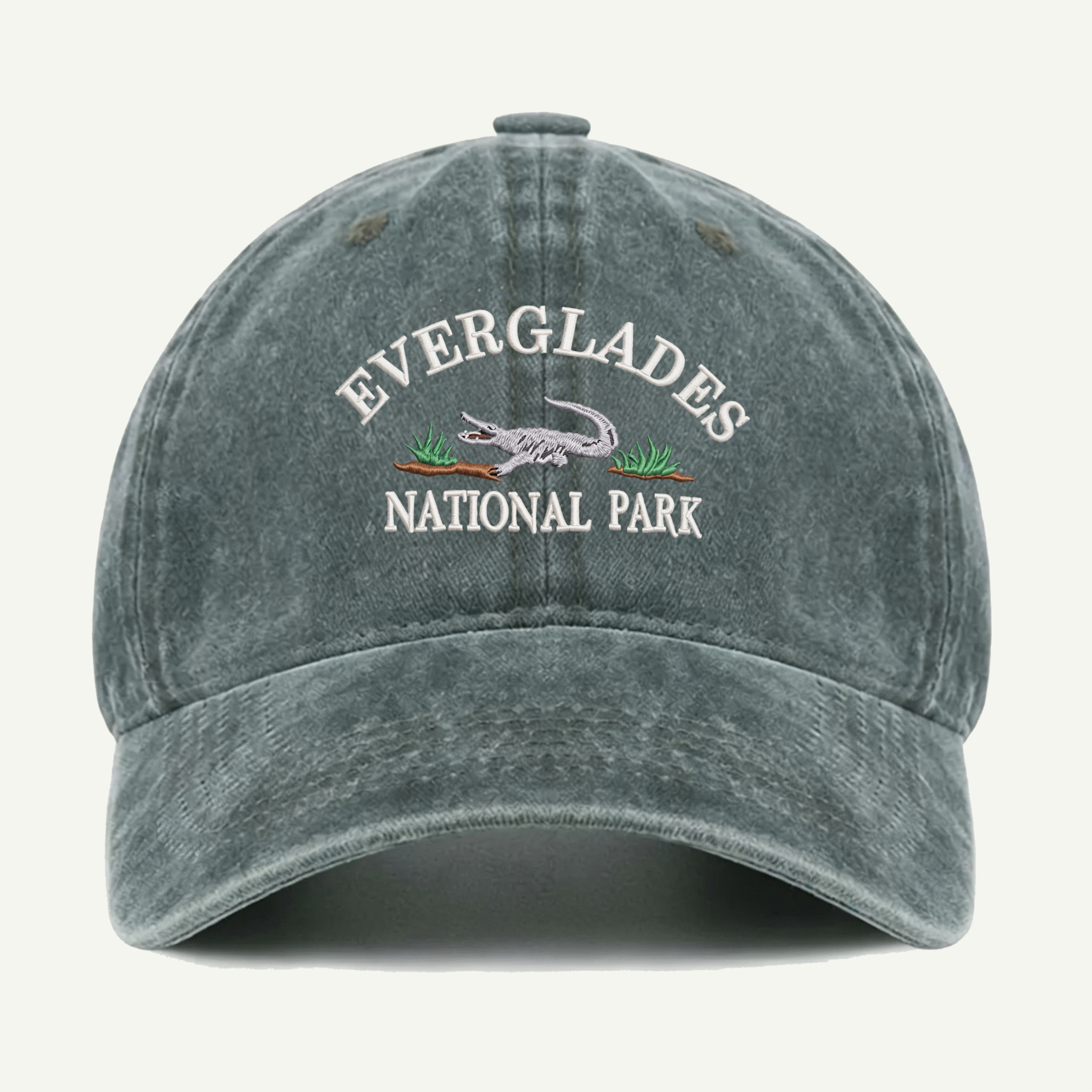 Everglades National Park Alligator Wilderness Washed Embroidered Hat