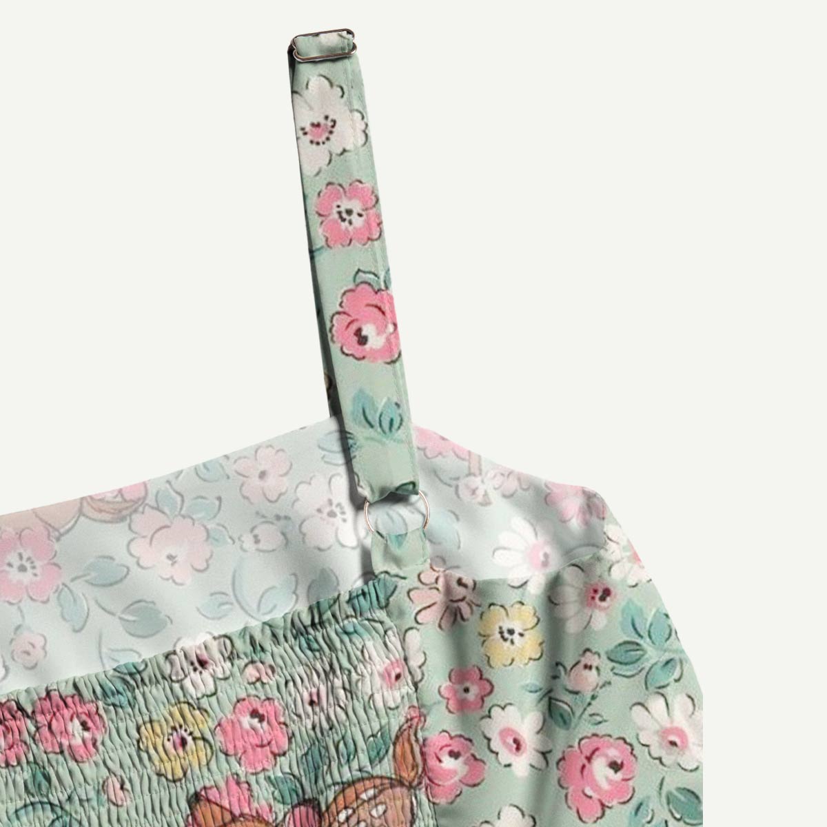Woodland Deer Floral Straps Maxi Dress With Pockets