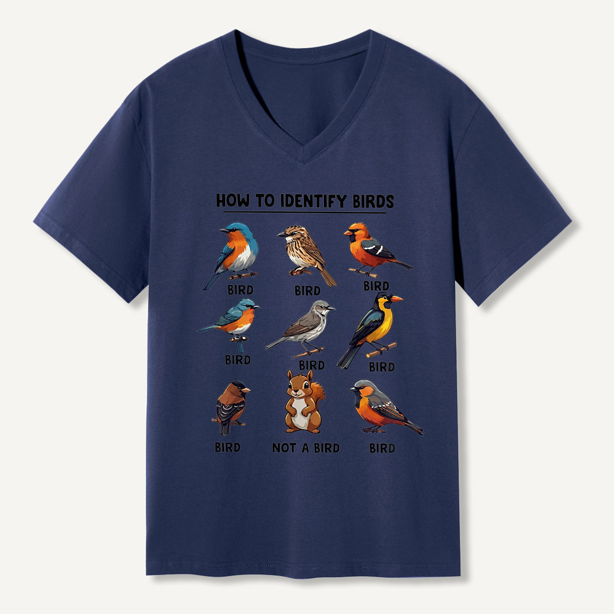 Funny Bird How to Identify Birds V-neck T-Shirt