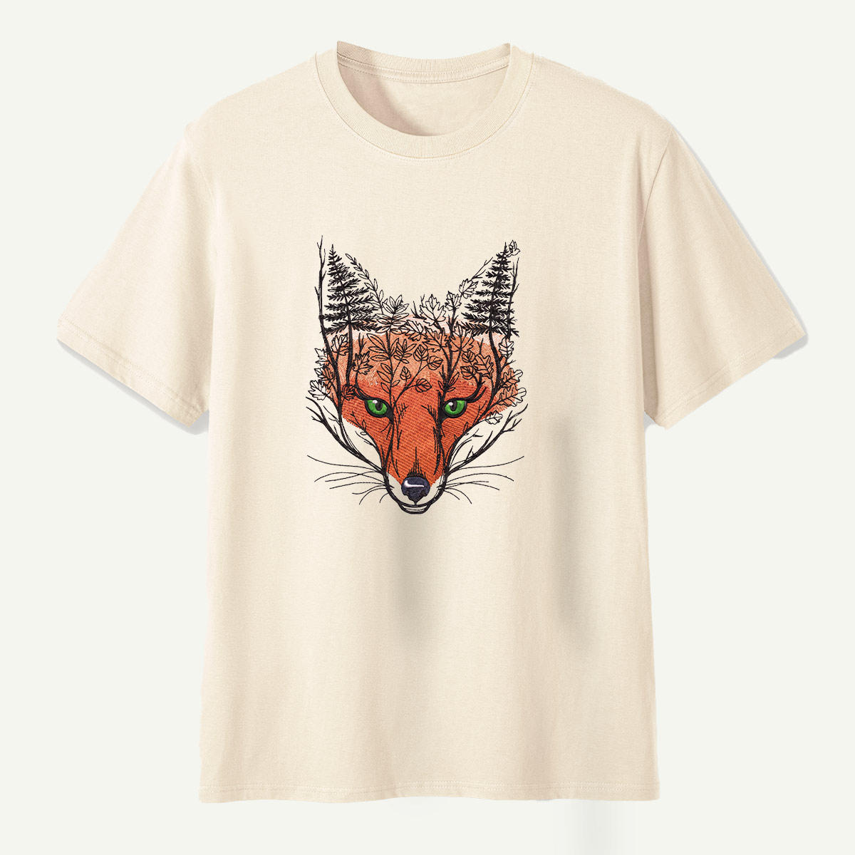 Fox Spirit Forest Portrait T-Shirt