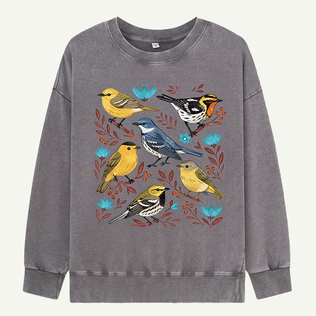 Garden Full of Songbirds Washed Sweatshirts