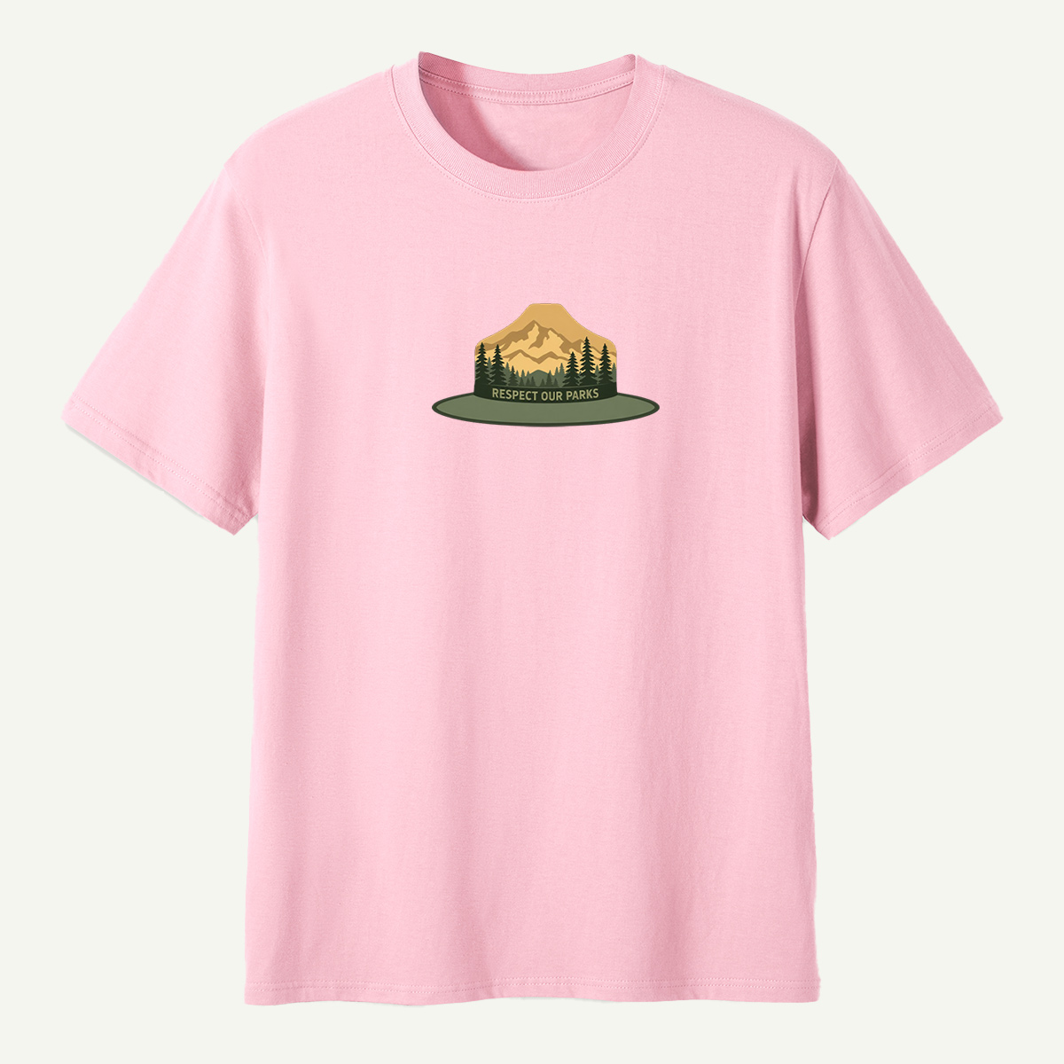 Respect Our Parks Mountain Forest Ranger Hat Badge T-Shirt