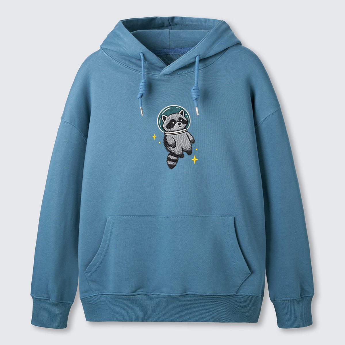Skateboard Raccoon Embroidered Cotton Hoodie