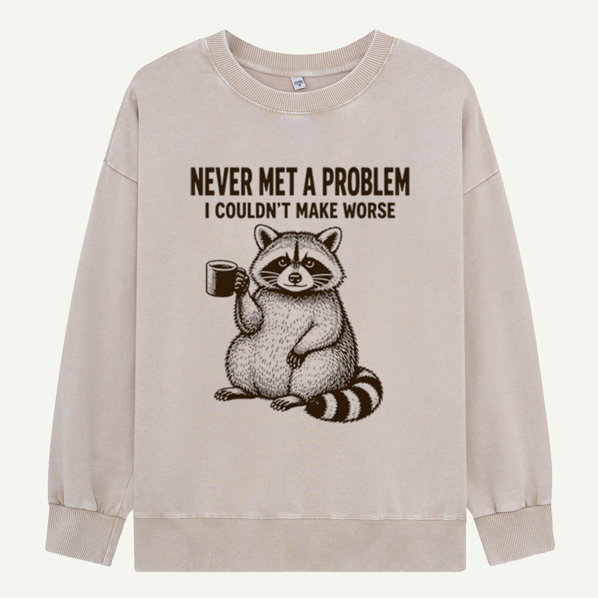 Raccoon Making It Worse Washed Sweatshirts