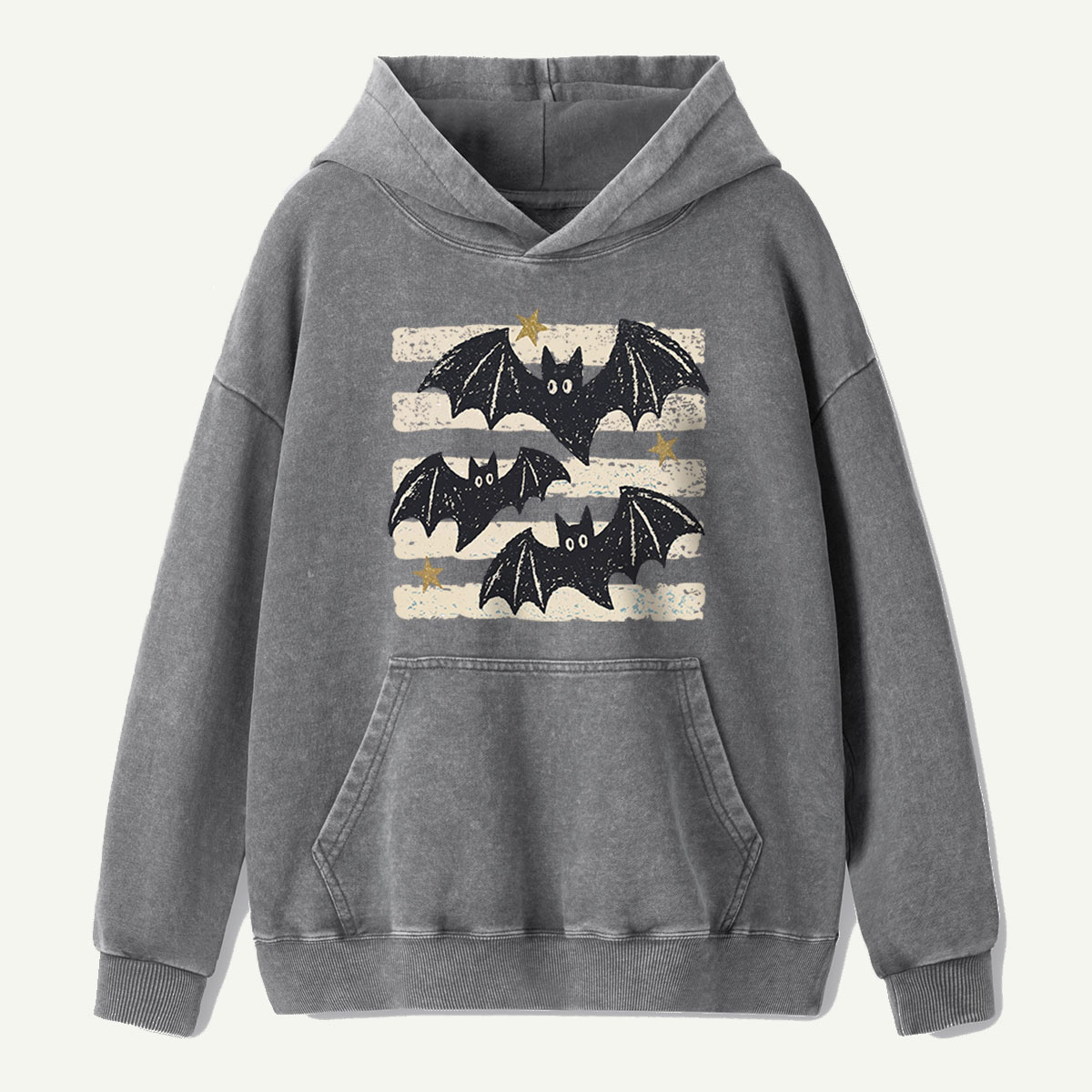 Three Bats After Dark Washed Hoodie