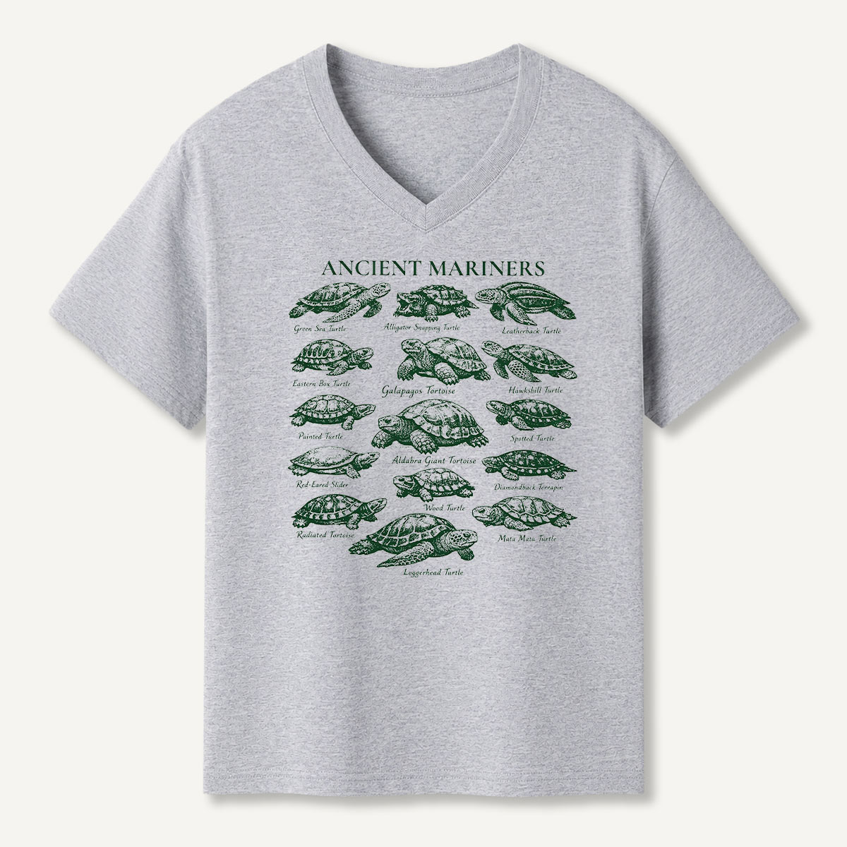 Ancient Mariners Sea Turtle Guide V-neck T-Shirt