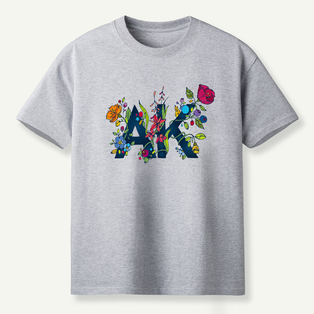 Floral Letter M Wildflower Botanical Collage T-Shirt