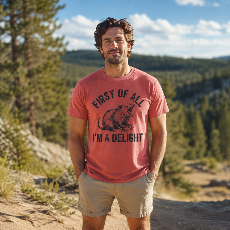 First of All I’m a Delight Possum Humor T-Shirt