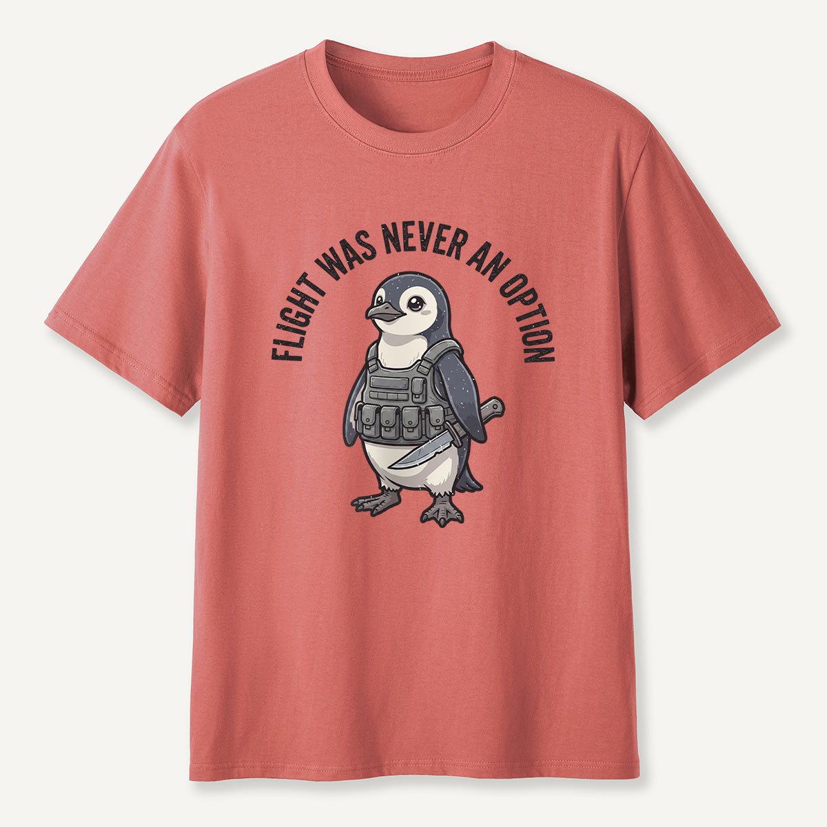 Flight Was Never An Option Belt Knife Penguin T-Shirt
